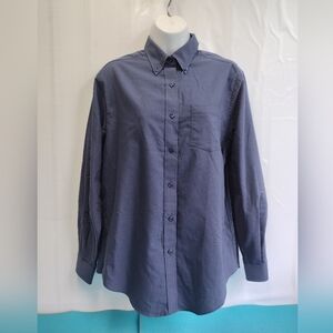 Van Heusen For Her Womens Button Up Oxford Shirt Navy M (8-10)